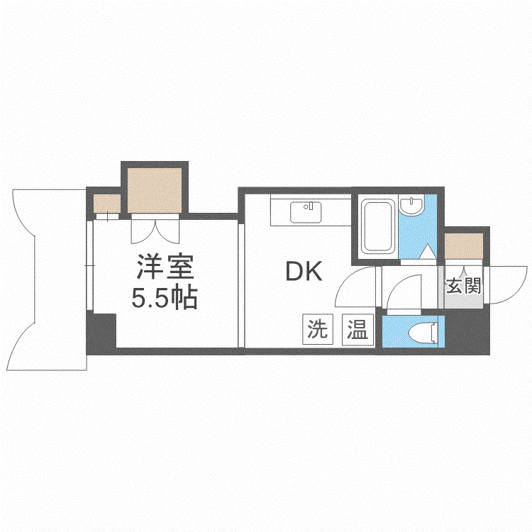 ティアラ手稲本町(1DK/7階)の間取り写真