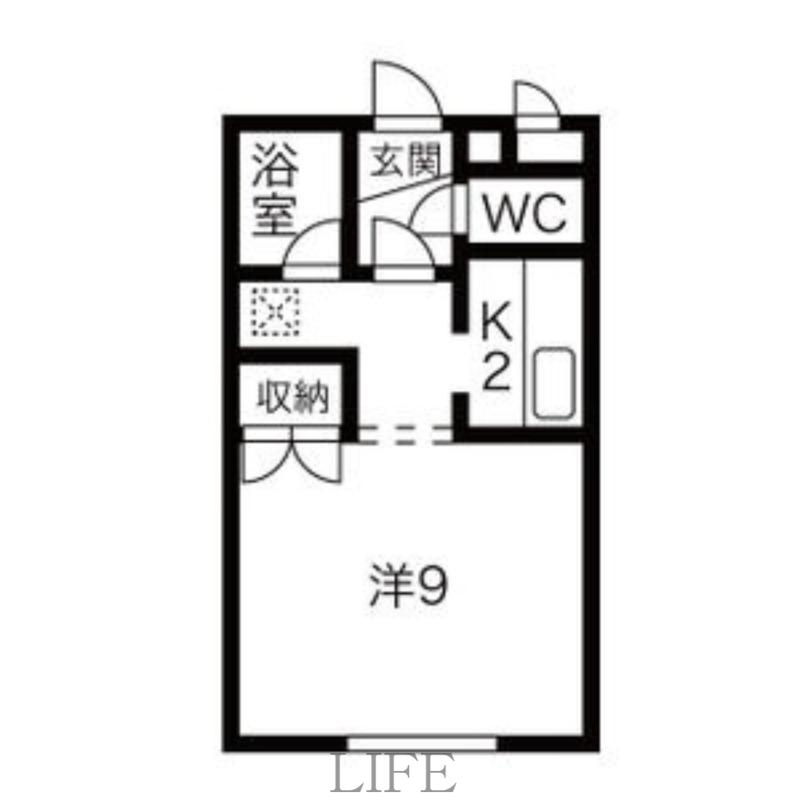 クィーンズコート南郷(1K/4階)の間取り写真