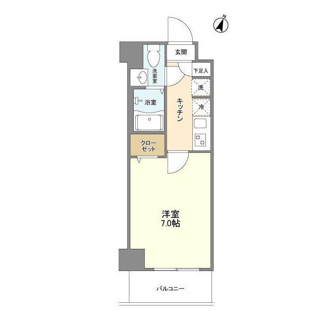 アルファコート西川口26(1K/2階)の間取り写真