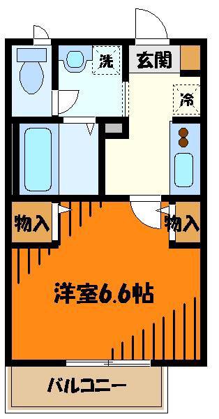 ファミールメゾン(1K/2階)の間取り写真