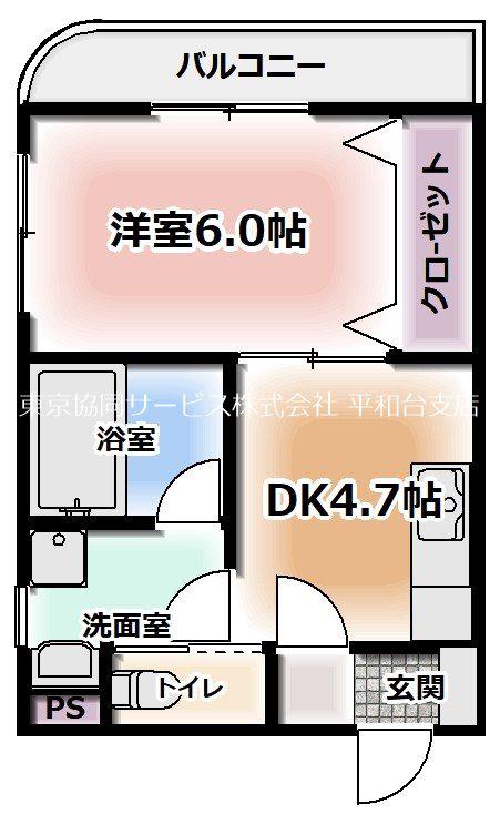 エミネンス千川(1DK/2階)の間取り写真