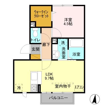 ピラタス XV(1LDK/3階)の間取り写真