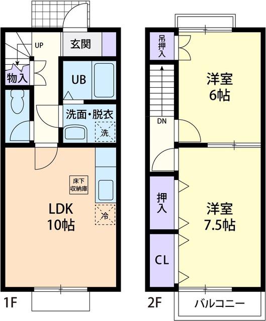 HAYAKAWAI(2LDK/1階)の間取り写真
