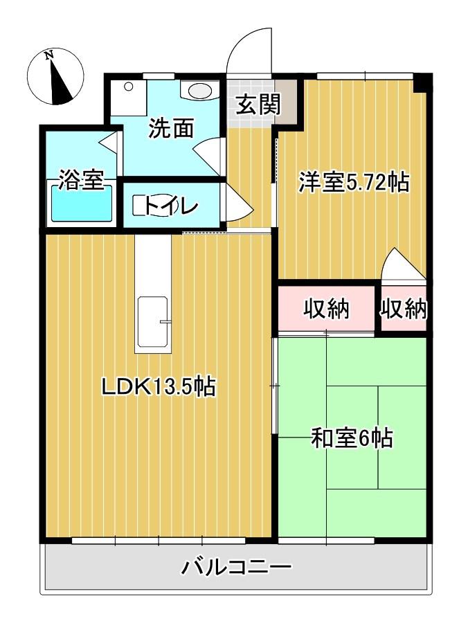 コスモAI(2LDK/1階)の間取り写真