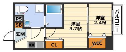 セレニテ中津(2K/3階)の間取り写真