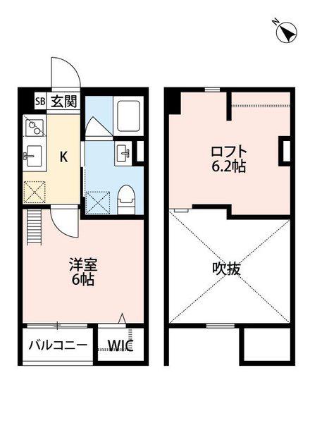 プログレス東須磨(1K/2階)の間取り写真