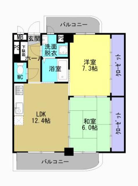 セレニティ(2LDK/5階)の間取り写真