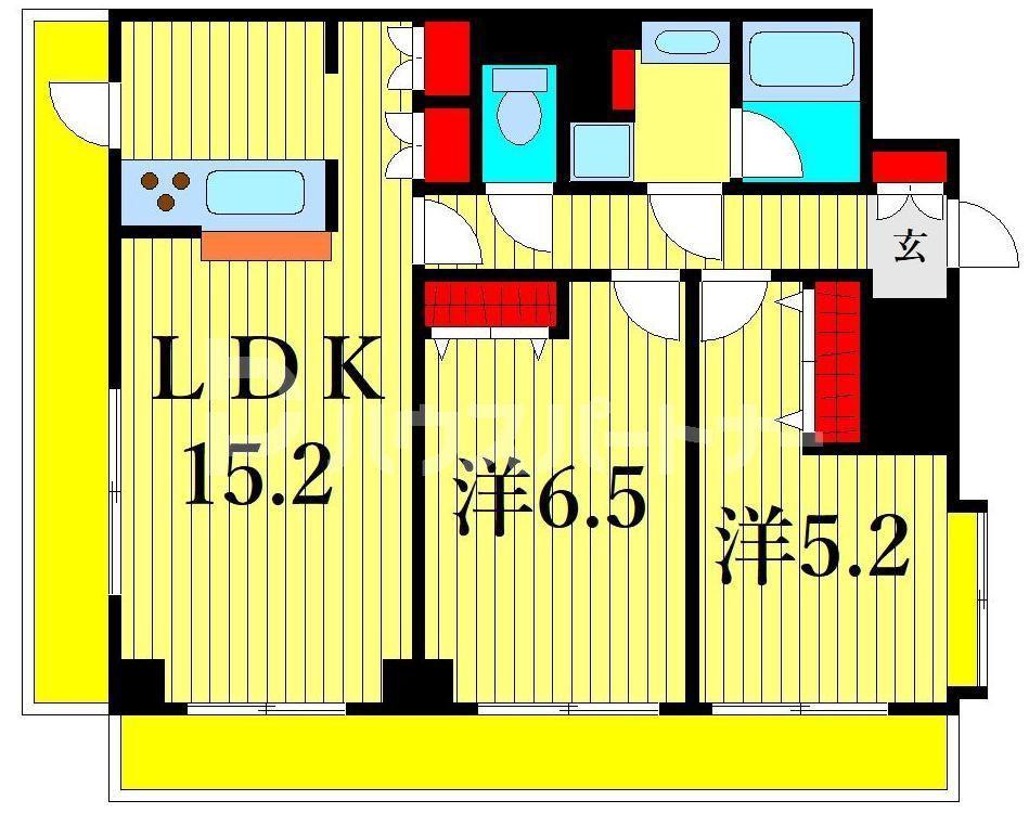 サンクレール荒川ブランガーデン(2LDK/4階)の間取り写真