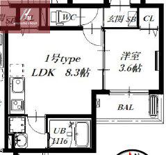 D PORTA BIJOU(1LDK/2階)の間取り写真