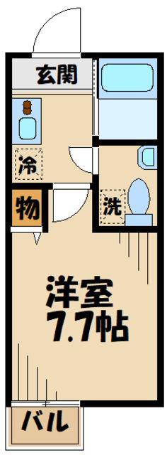 リヴィエールII(1K/2階)の間取り写真