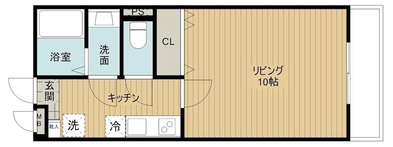 BUENA上所3(1K/3階)の間取り写真