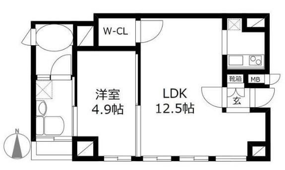 腰越10(1LDK/5階)の間取り写真