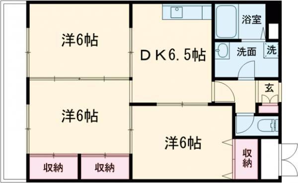 エクシード久万ノ台(3DK/2階)の間取り写真
