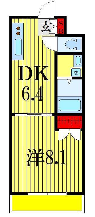 大福マンション(1DK/2階)の間取り写真