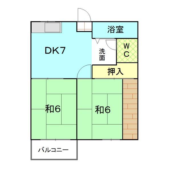 メゾンプレミール(2DK/2階)の間取り写真