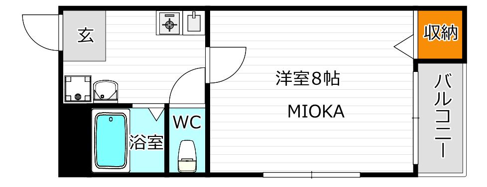 メゾンドマルコ(1K/2階)の間取り写真