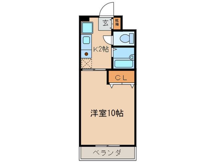 サンドエル(1K/1階)の間取り写真