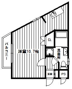 ヴェルデ新高円寺(ワンルーム/3階)の間取り写真