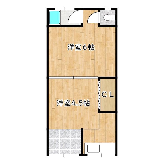 メゾン北新町(2K/2階)の間取り写真