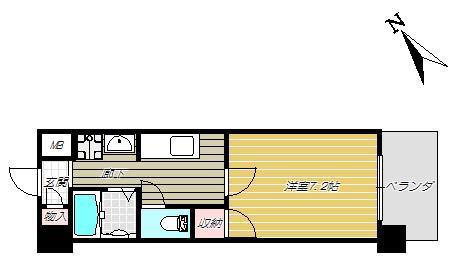 アークティ東谷山III(1K/2階)の間取り写真