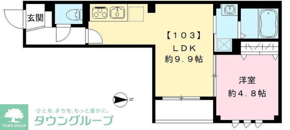 INIZIO イニッジオ(1DK/1階)の間取り写真