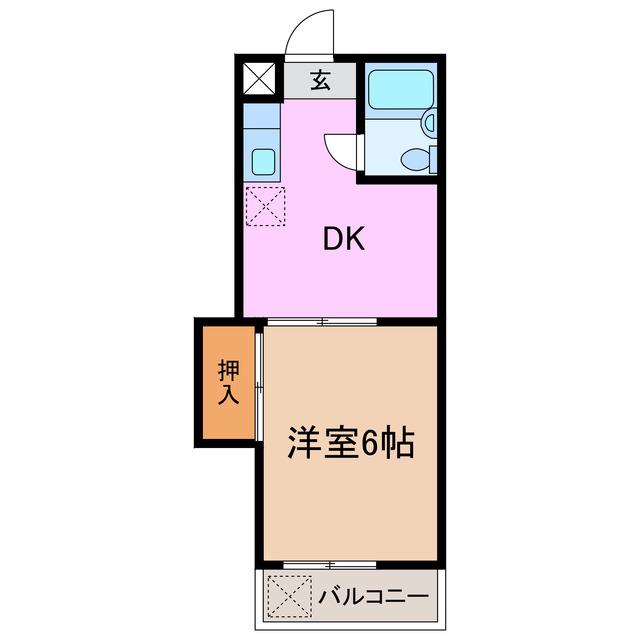 メゾンジーエム(1DK/1階)の間取り写真