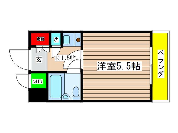 クリオ阪東橋壱番館(1K/6階)の間取り写真