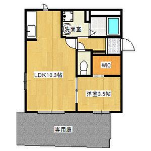 LUNA COURT(1LDK/1階)の間取り写真