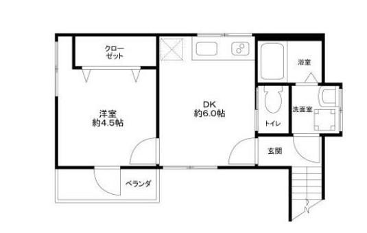 ベル杉並(1DK/2階)の間取り写真