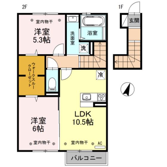 MI CASA TU CASA(2LDK/2階)の間取り写真