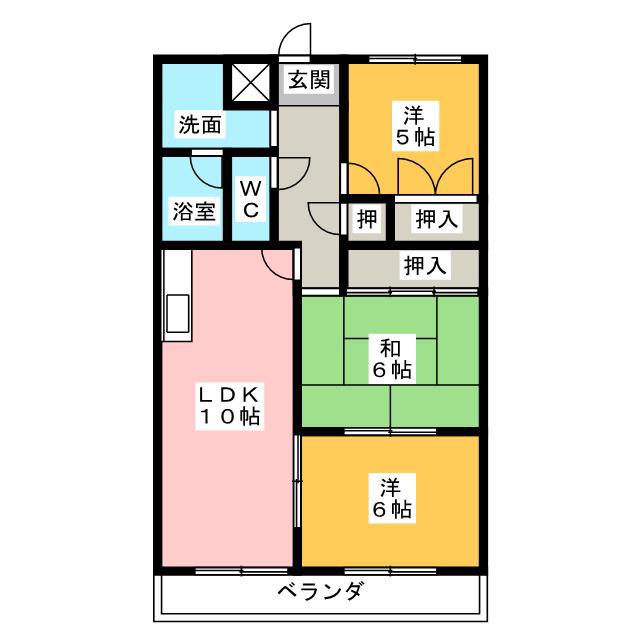 ESPOIR壱番館(3LDK/1階)の間取り写真