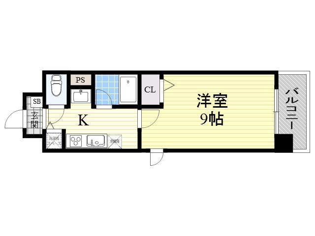 AHBONⅡ(1K/5階)の間取り写真