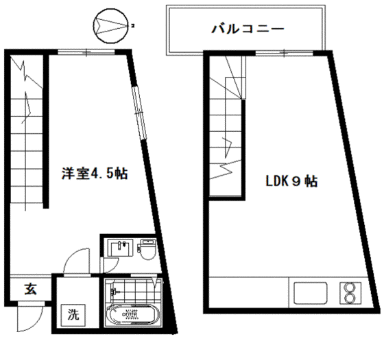 ル・シエル(1LDK/1階)の間取り写真