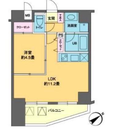カスタリア北上野(1LDK/2階)の間取り写真