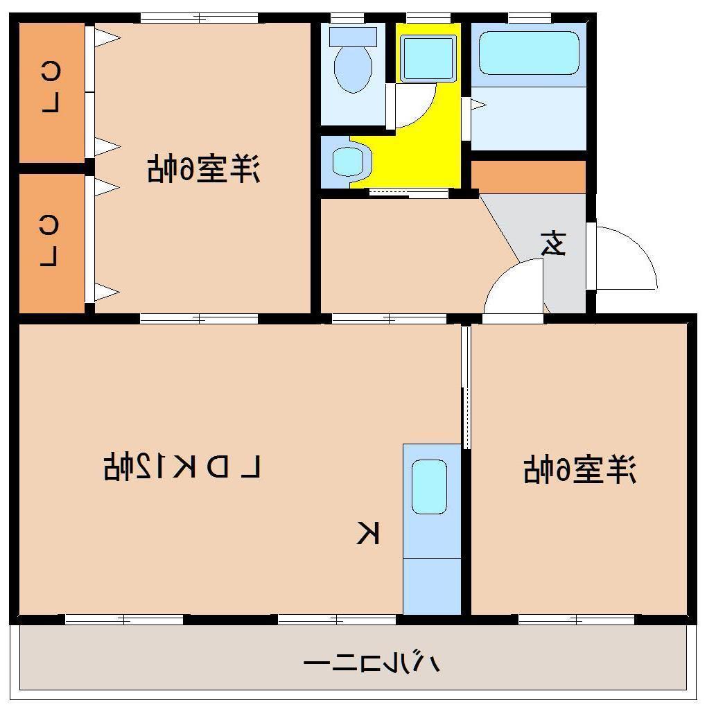 清水コーポ(2LDK/4階)の間取り写真