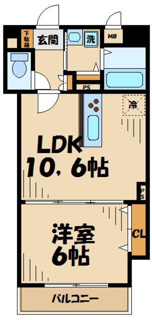 ロワール(1LDK/2階)の間取り写真