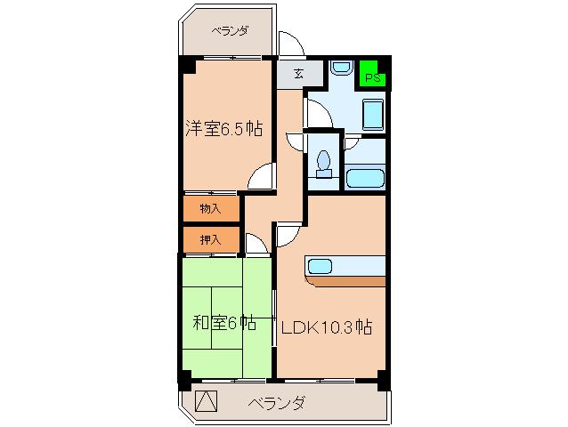 アルコバレーノ21(2LDK/2階)の間取り写真