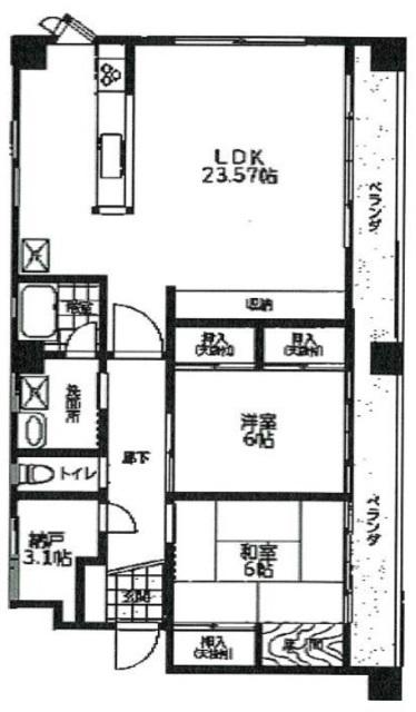 MAX橘ビル(2SLDK/3階)の間取り写真
