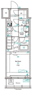 DIPS赤羽RESIDENCE(1K/7階)の間取り写真