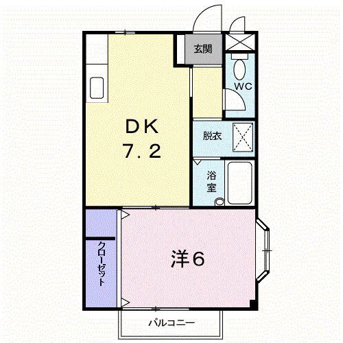 メゾン粟祐(1DK/2階)の間取り写真