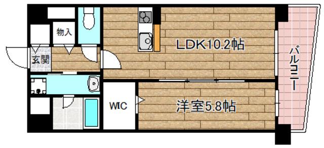 カンマキーノ(1LDK/6階)の間取り写真