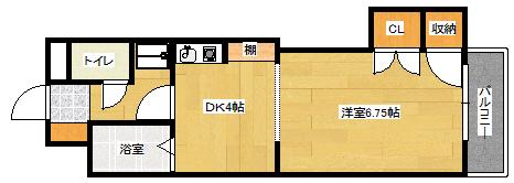 パル翠町(1K/1階)の間取り写真