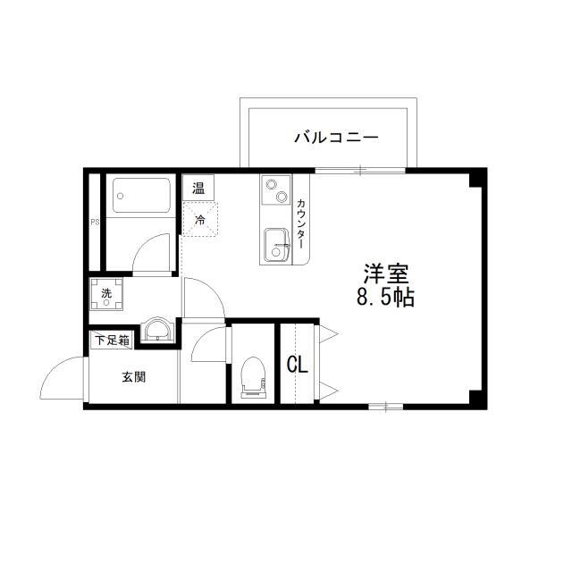 パークヒルズ(ワンルーム/1階)の間取り写真