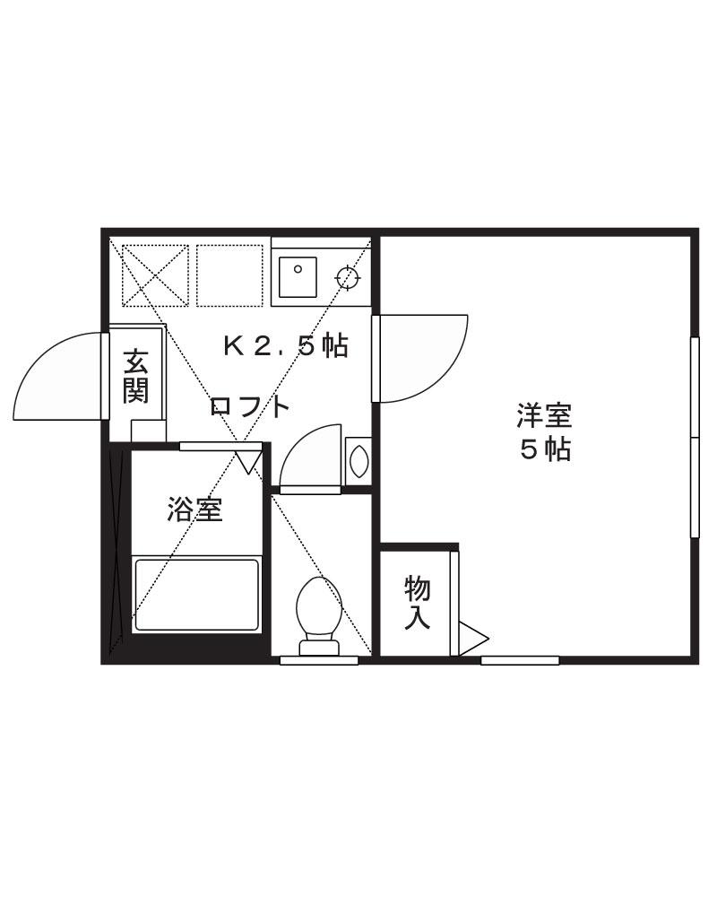 CASA MOMA東三田(1K/2階)の間取り写真