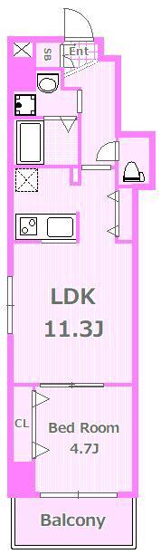 リブリシャーキー(1LDK/5階)の間取り写真