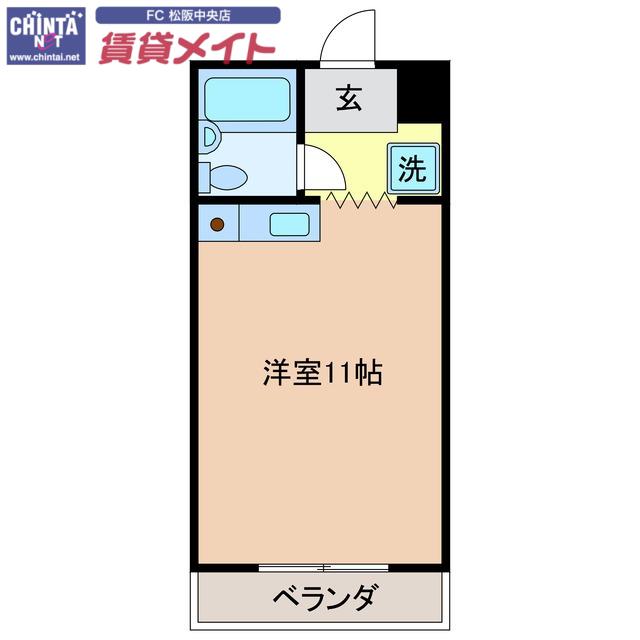 レジデンス学園前(ワンルーム/3階)の間取り写真