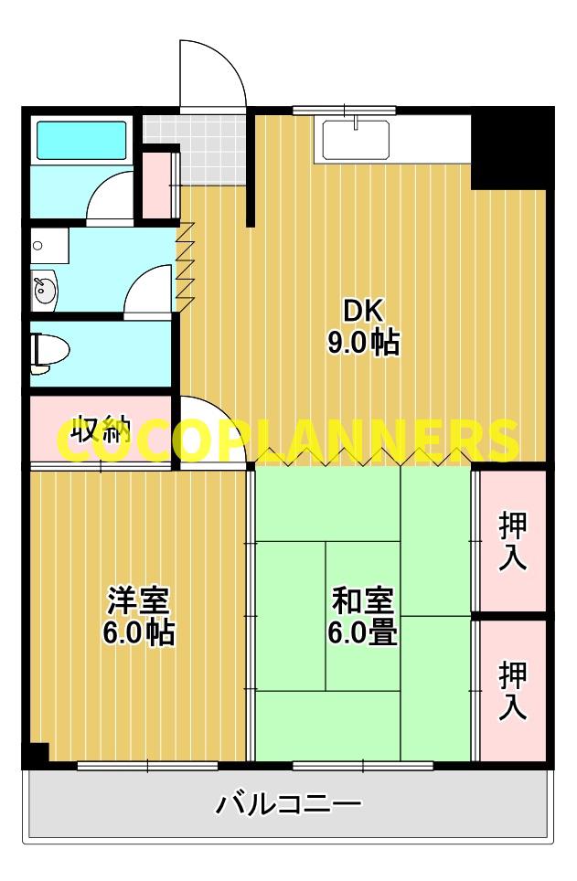 池田コーポ(2LDK/2階)の間取り写真