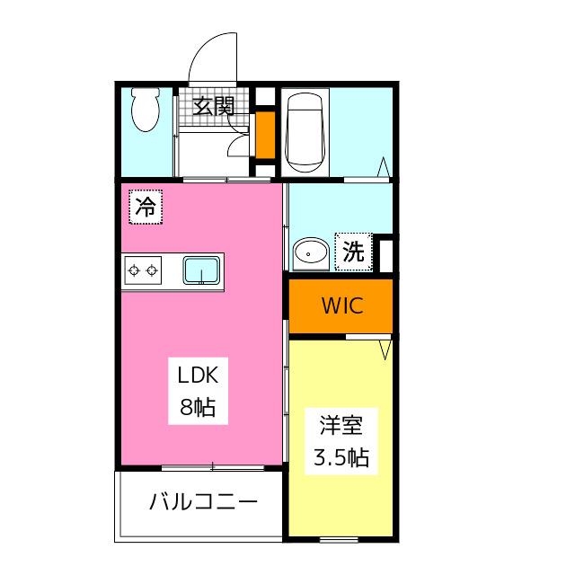 ROBOT HOME 大橋(1LDK/1階)の間取り写真