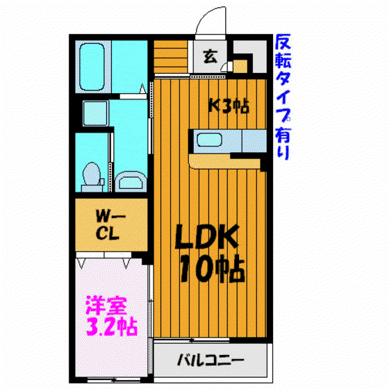 プレステージ小原田B棟(1LDK/1階)の間取り写真