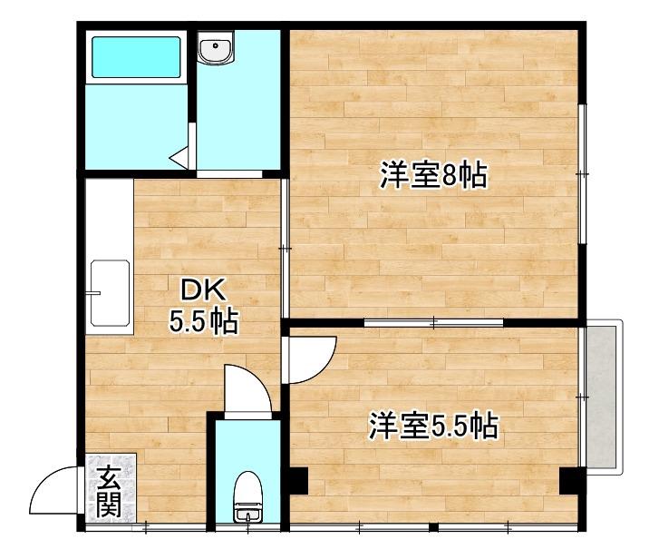 第一ホワイトマンション(2DK/2階)の間取り写真